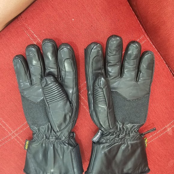 Motorcycle Mens Kevlar Gloves Genuine Leather "Bikers Club" Brand EUC Thinsulate - Picture 2 of 16